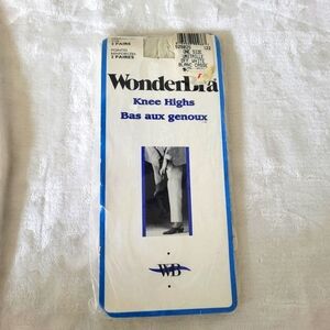 Vintage WonderBra White Knee Highs Pantyhose/Stockings